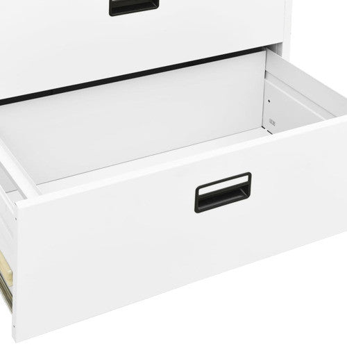 vidaXL Filing Cabinet Home Office File Cabinet Storage Cabinet White Steel