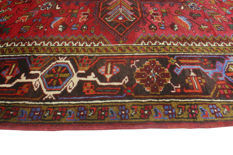 Vintage Heriz Pouneh Rust/Charcoal Rug, 8'0x10'10