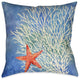 Laural Home Coral Starfish Splash 18" X 18" Indoor Decorative Pillow