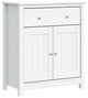 vidaXL Bathroom Cabinet Floor Cabinet with Drawer BERG White Solid Wood Pine