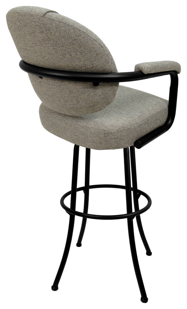 Swivel Counter 26", 30" or Extra Tall 34" Metal Bar Stool M-70, Portwood Ash - Black, 30"