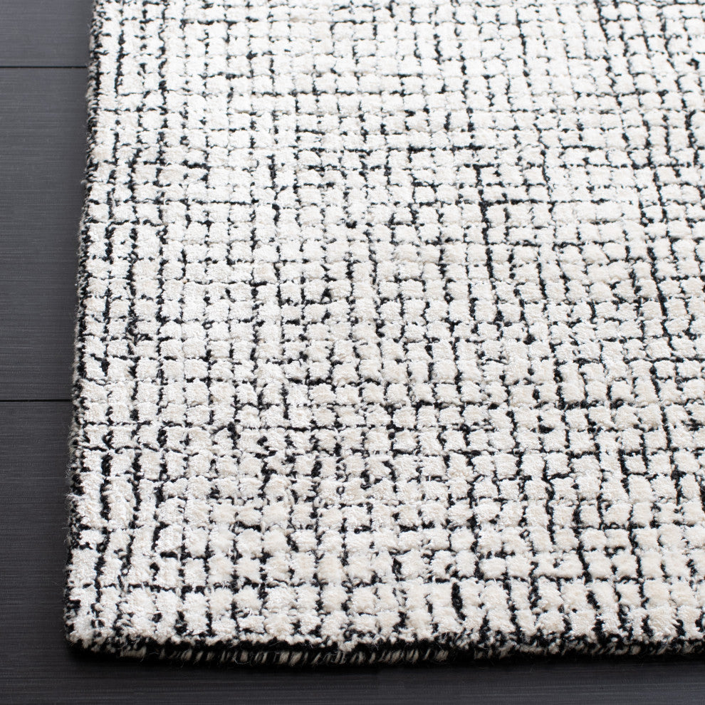 Safavieh Couture Abstract Collection, ABT470 Rug, Ivory/Black, 3'x5'