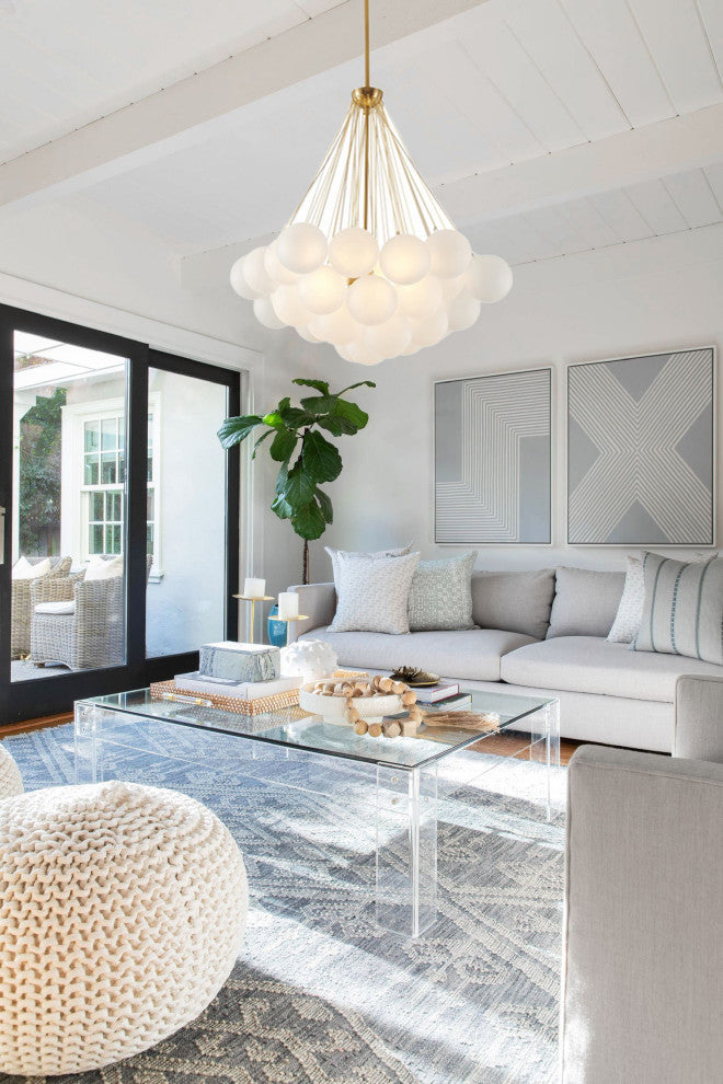 Gold Metal Chandelier With Frosted Glass Shades