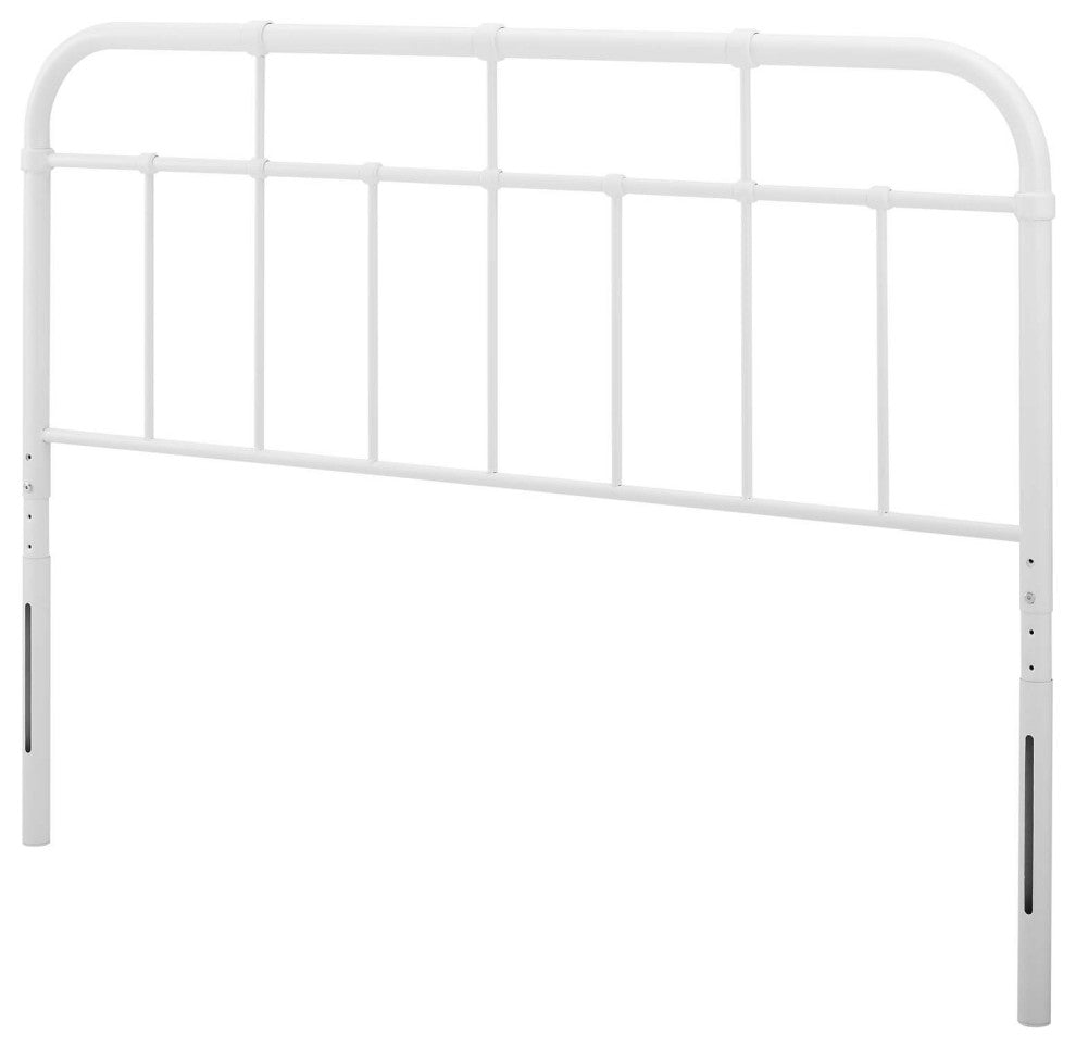 Headboard, King Size, Metal, White, Modern Farmhouse, Bedroom Master Suite