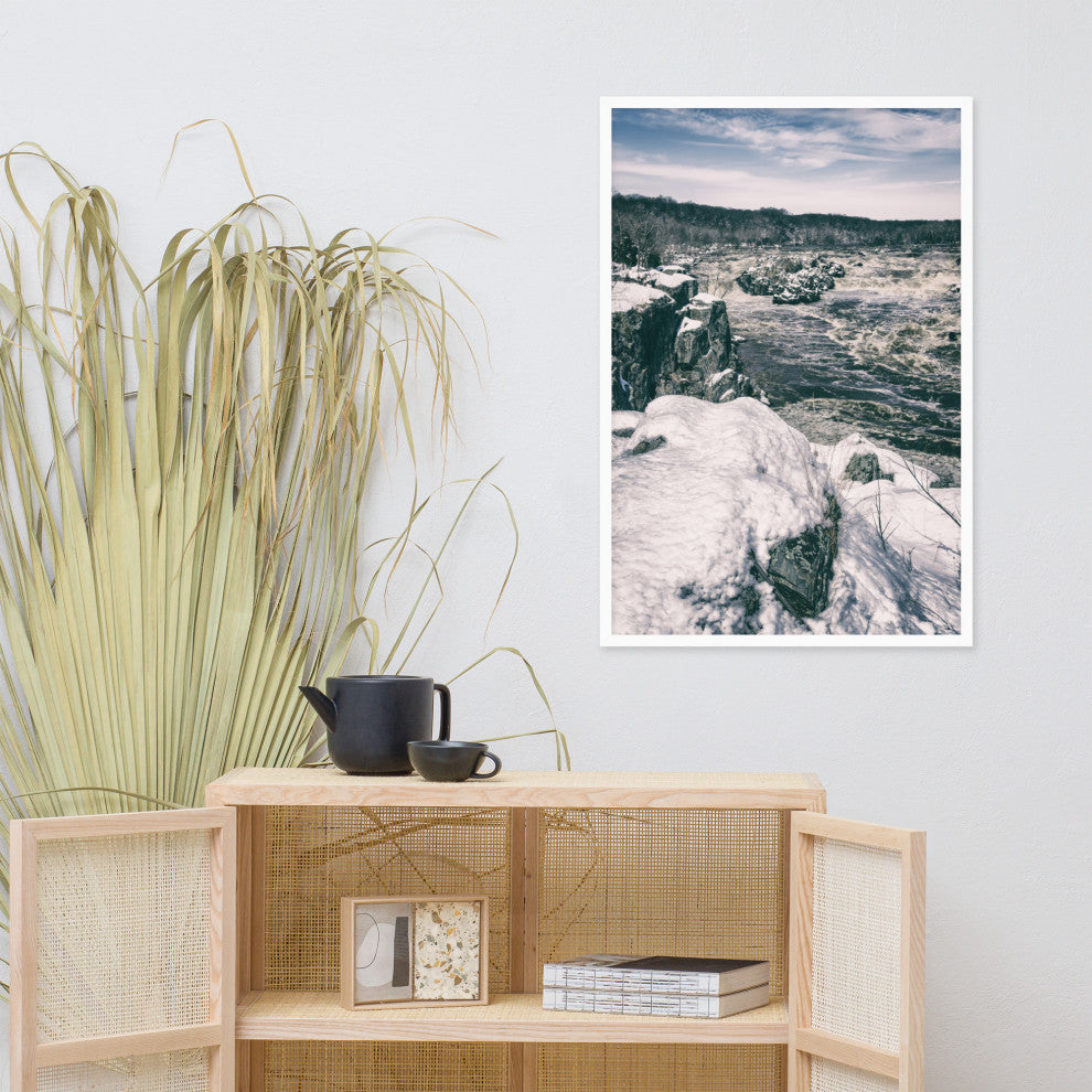 Great Falls Vintage Rural Landscape Framed Photo Paper Wall Art Prints, White, 24" X 36"