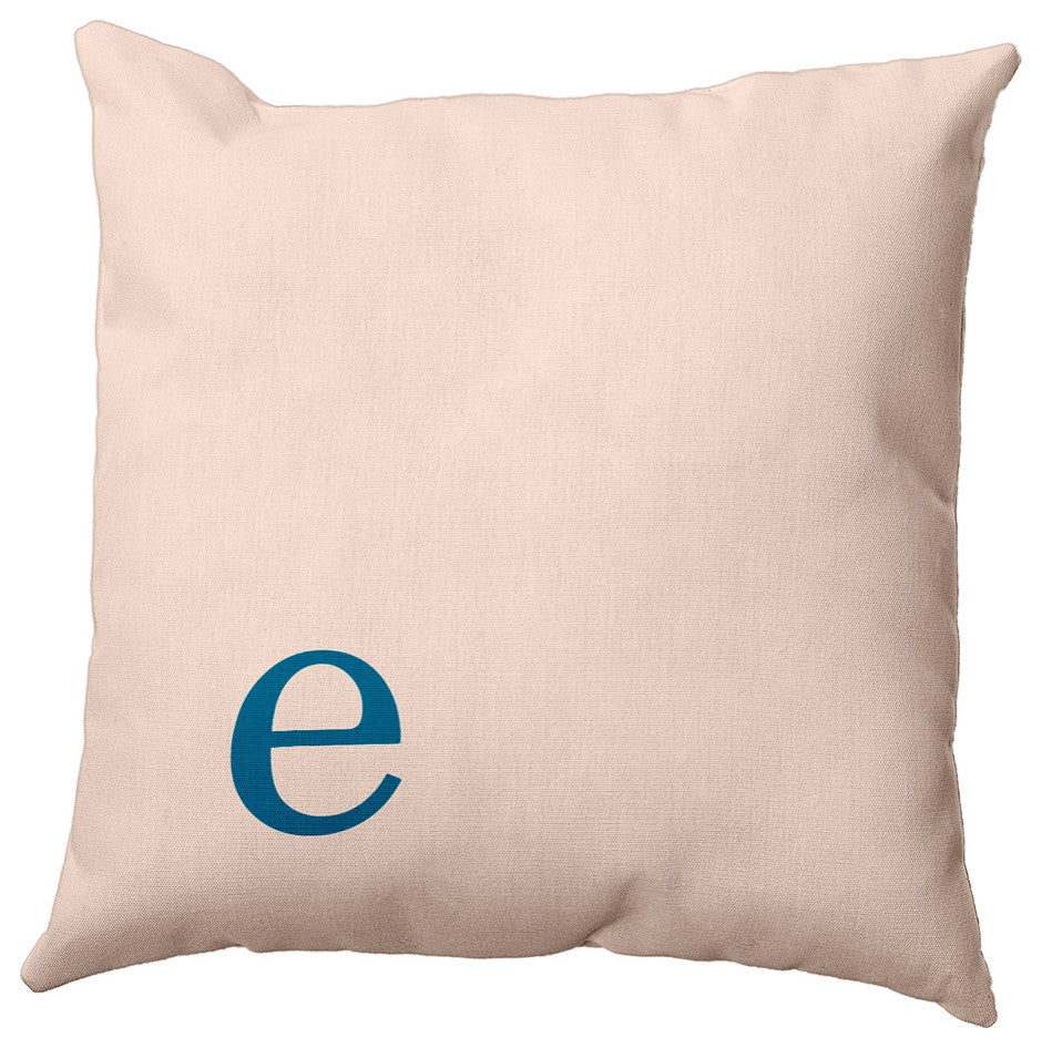 16"x16" Modern Monogram Decorative Throw Pillow, Autumn Blue