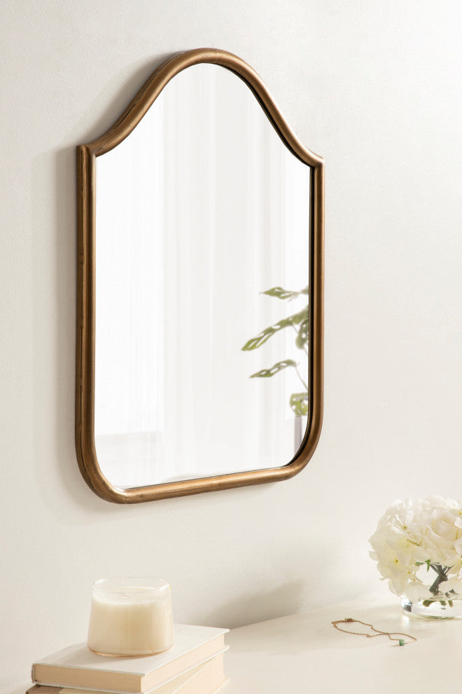 Fellows Framed Arch Wall Mirror, Gold 18x24