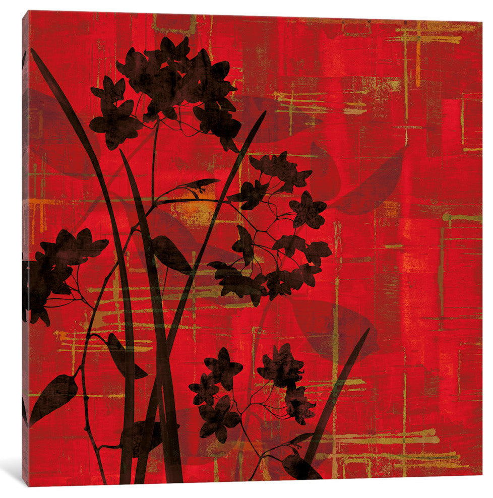 "Silhouette On Red" by Erin Lange, Canvas Print, 18"x18"