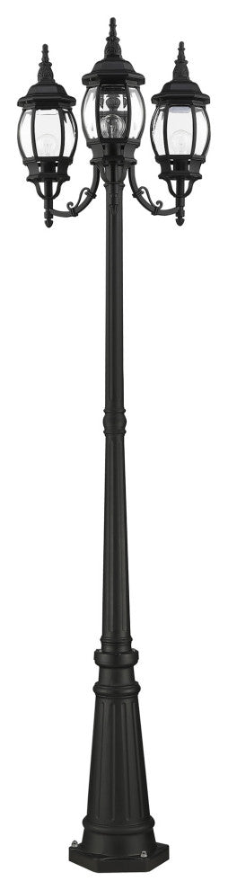 Textured Black Traditional, Colonial, French Historical, Outdoor Post Light