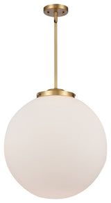 Beacon Pendant, Brushed Brass, Matte White