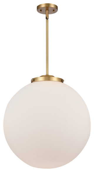 Beacon Pendant, Brushed Brass, Matte White