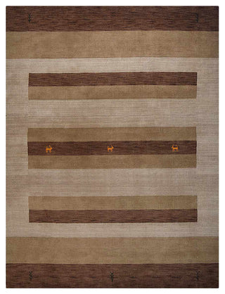 HAND KNOTTED LOOM WOOL ECO-FRIENDLY AREA RUGS  - Brown Light Beige,Contemporary