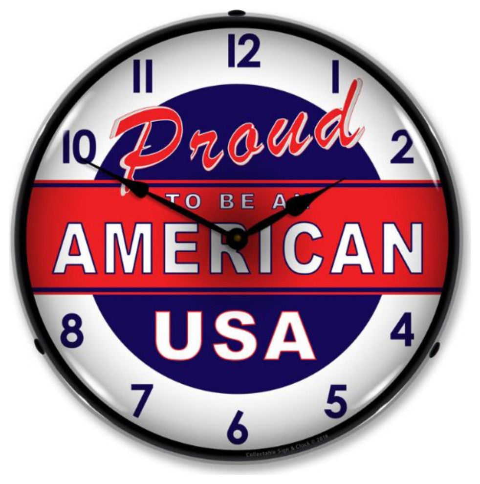 1807872 Proud to be American Clock