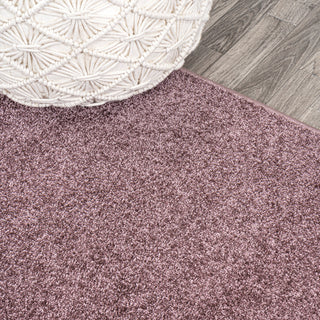Haze Solid Low-Pile Light Purple 8' Round Area Rug