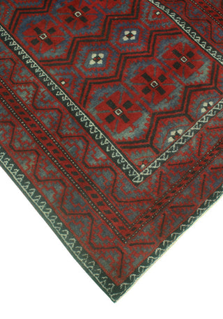 Vintage Distressed Abby Blue/Burgundy Runner, 4'1x9'1