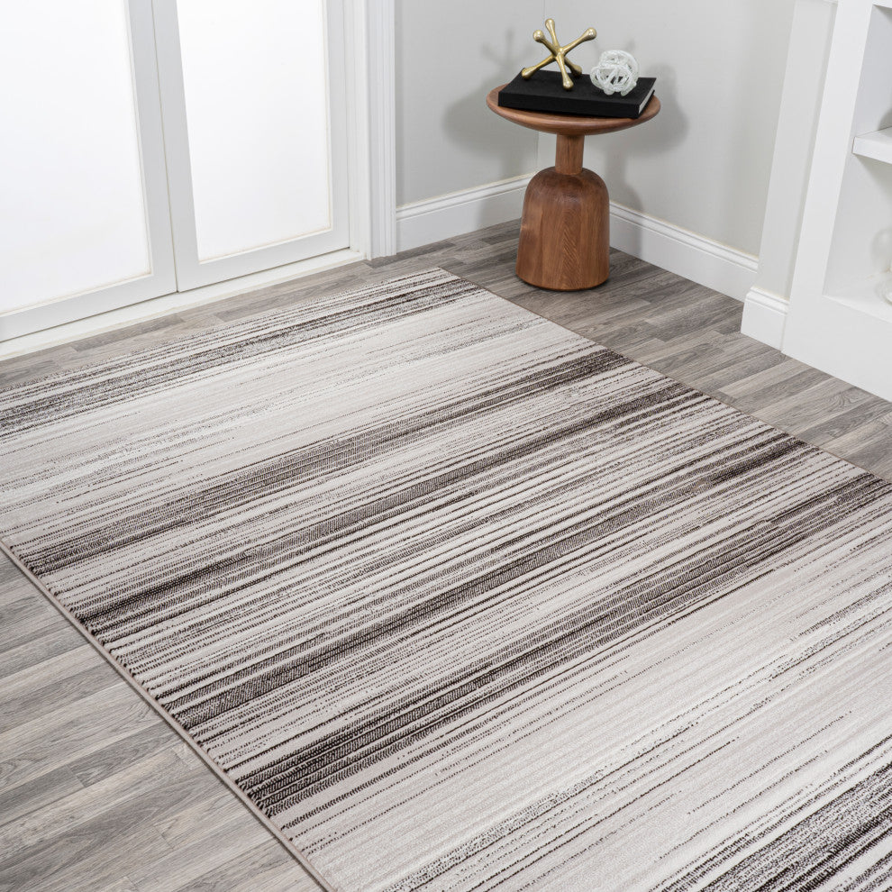 Austin Gradient Striped Gray/Black 3'x5' Area Rug