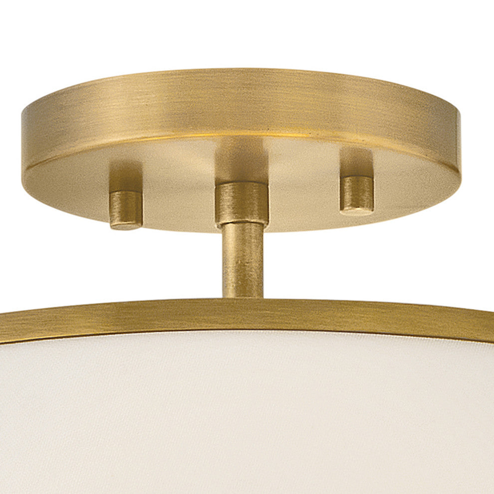 Hinkley Clarke Medium Semi-Flush Mount, Lacquered Dark Brass