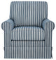 Riley Traditional Striped Upholstered Skirted Swivel Accent Chair