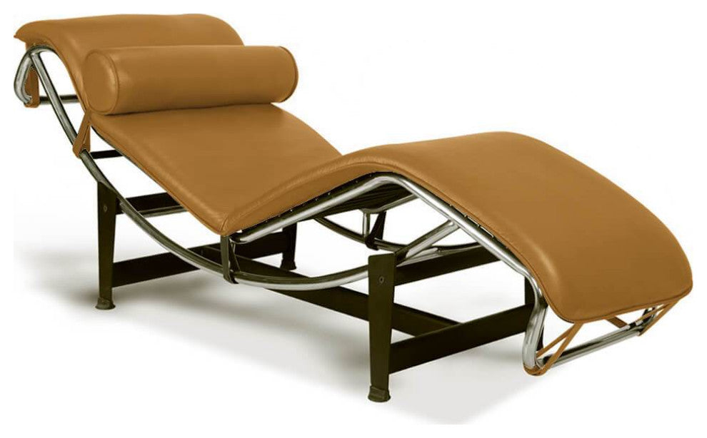 Le Corbusier LC4 Chaise Lounge, Brown Lounge Chair
