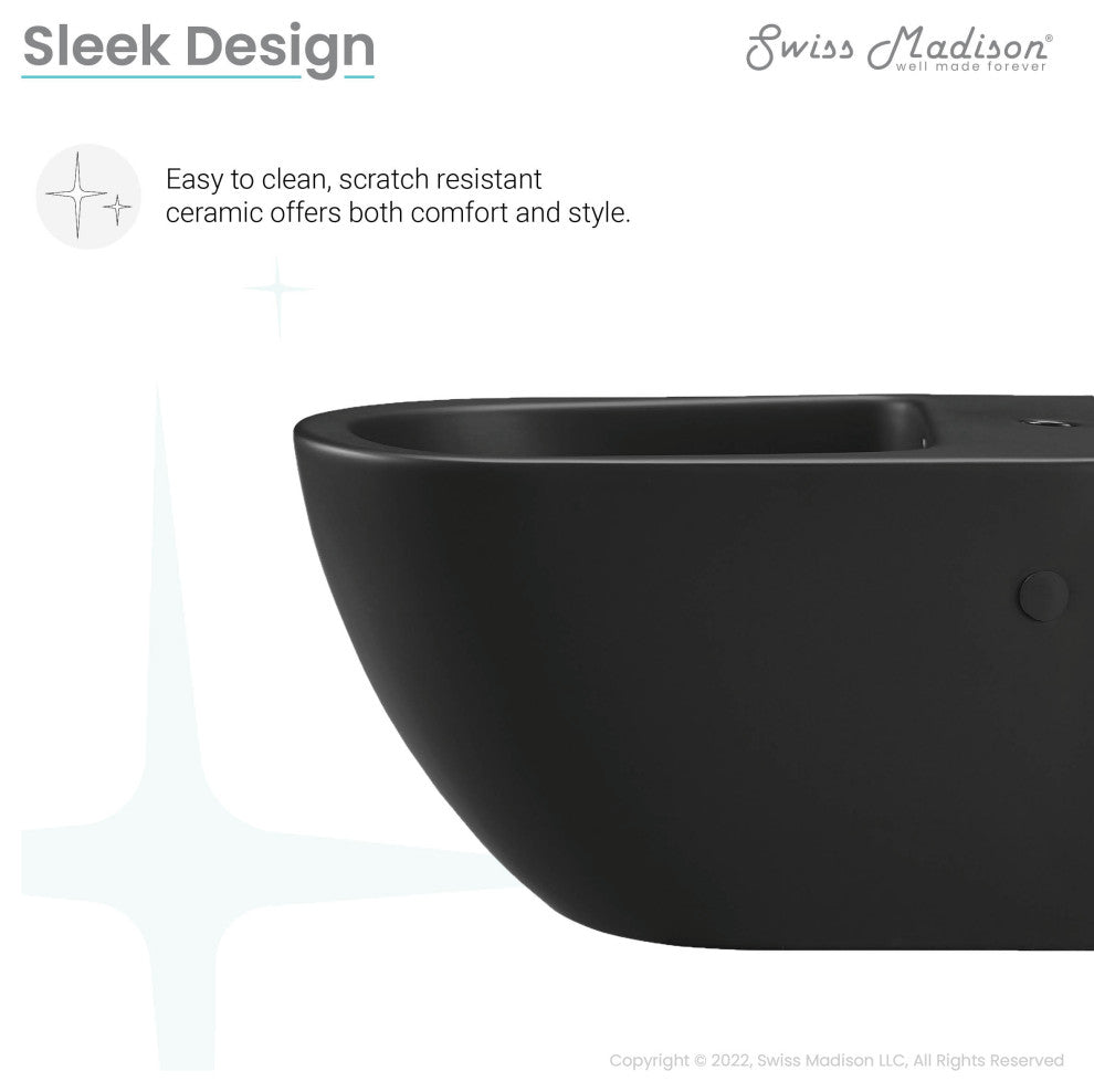St. Tropez Wall Hung Bidet, Matte Black