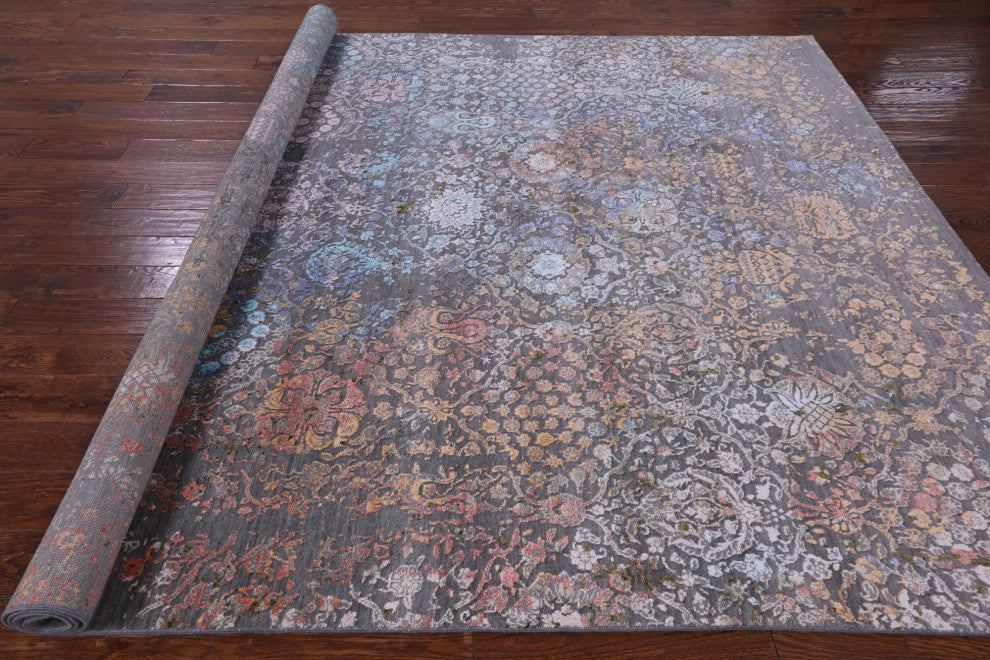 8' 0" X 10' 4" Wool and Silk Hand-Knotted Modern Rug Q8713
