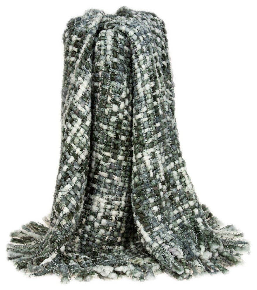 Mia Transitional Multicolored Handloomed 52"x67" Acrylic Blend Throw