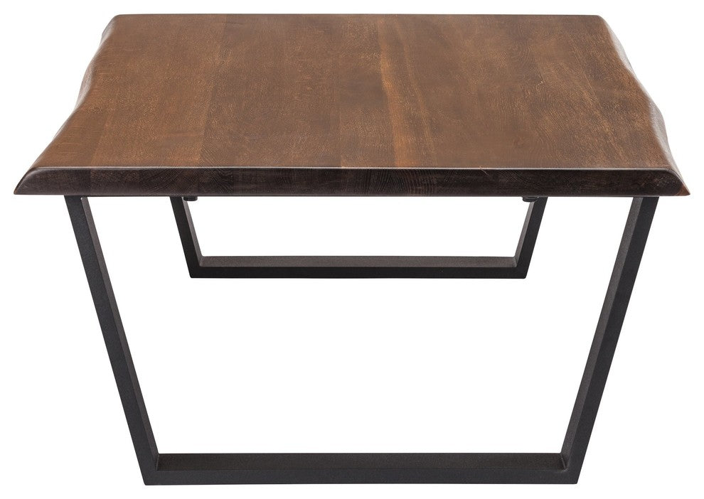 Versailles Coffee Table In Seared Oak And Matte Black Steel Legs