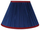 Mushroom Pleated Lamp Shade, 6x12x8", Navy Blue With Burgundy Trim