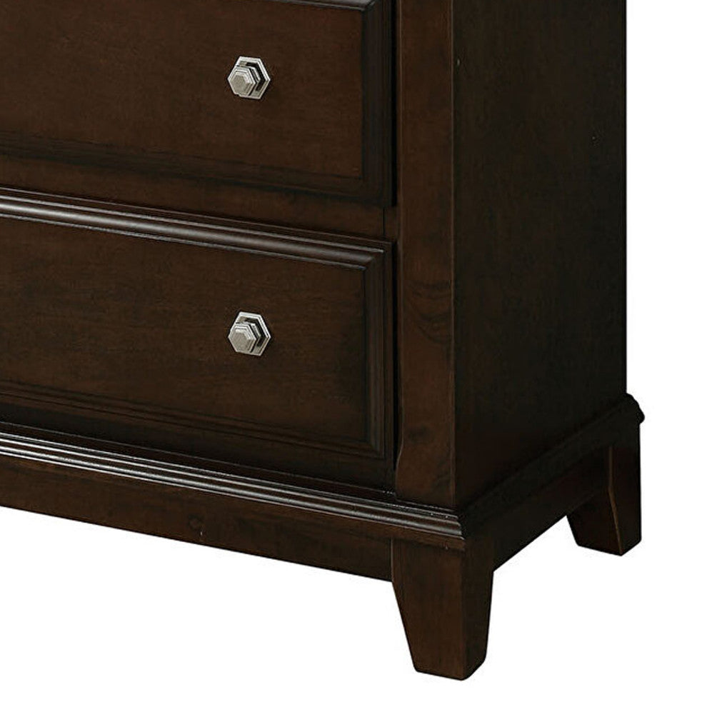 Benzara BM137482 Roomy Transitional Style Wooden Chest, Brown Cherry