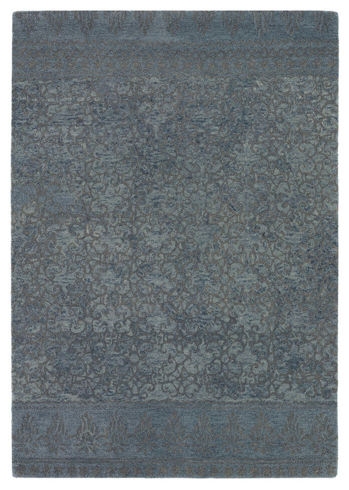 Berlow Contemporary Area Rug, Blue and Gray, 5'x7'6"