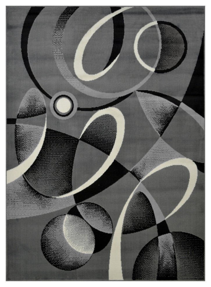 Modern Accent Rug, Gray, 7'0"x5'2"