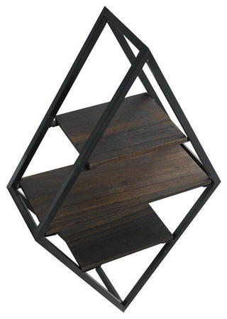 3 Tier Diamond Matte Black Metal Display Shelf