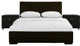 Brown Upholstered Platform King Bed With Two Nightstands