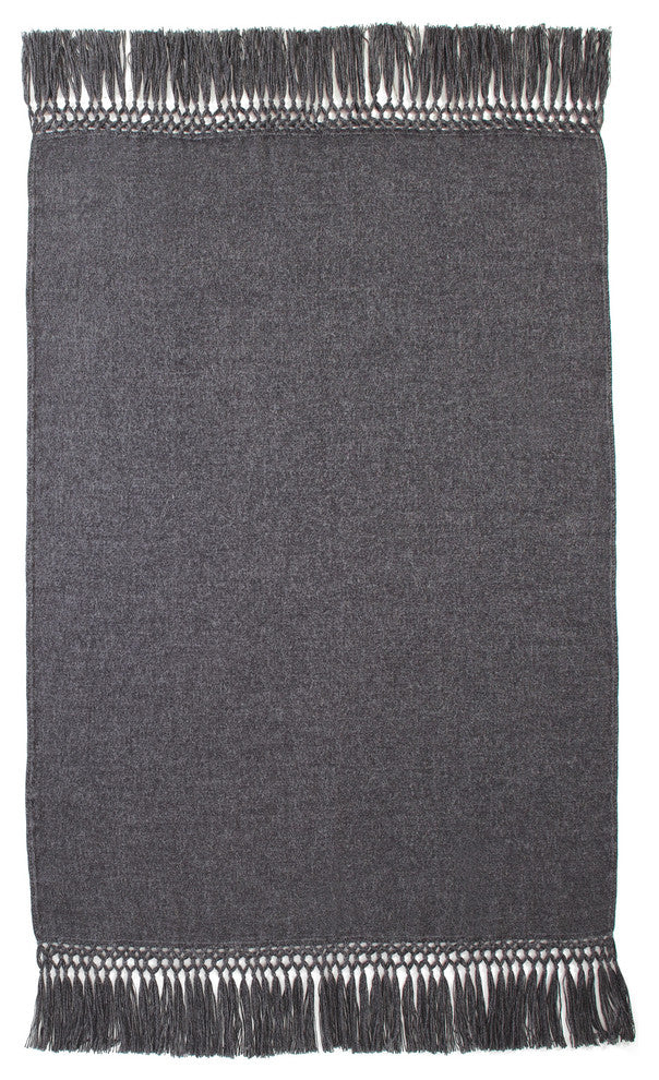 Alpaca Cool Woven Throw, 130x180cm, Charcoal