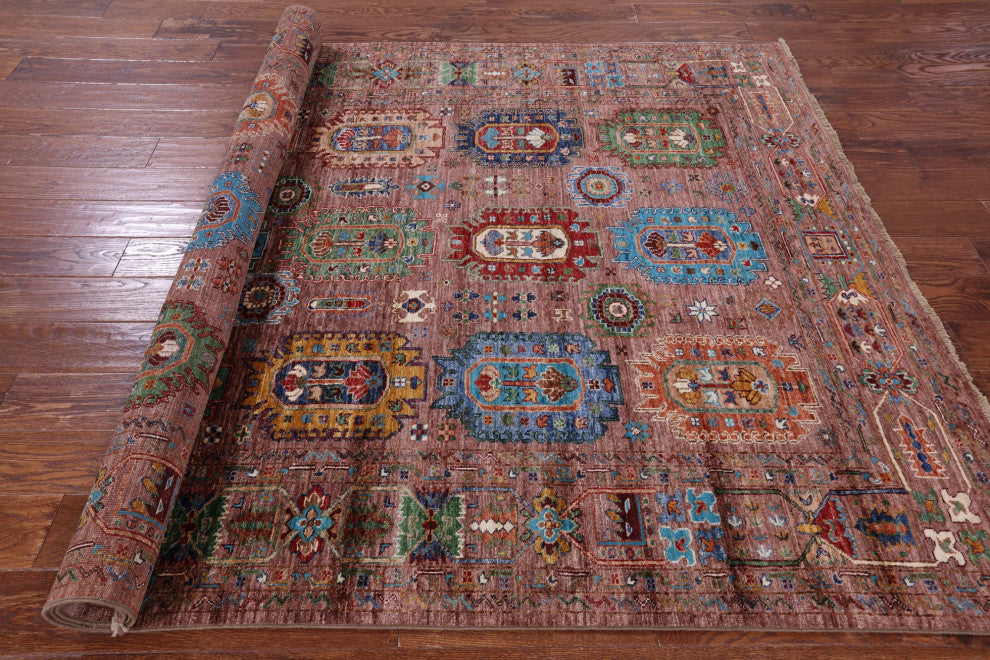 5' 8" X 8' 0" Fine Turkmen Ersari Handmade Wool Rug - Q12229