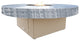 Circular Fire Pit Table, 48 D, Propane, Brushed Aluminum Top, Beige