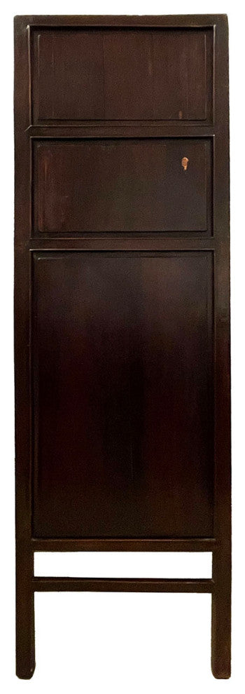 Consigned Antique Chinese Carved Fujian ArmoireWith Reverse Painting Glass Doors