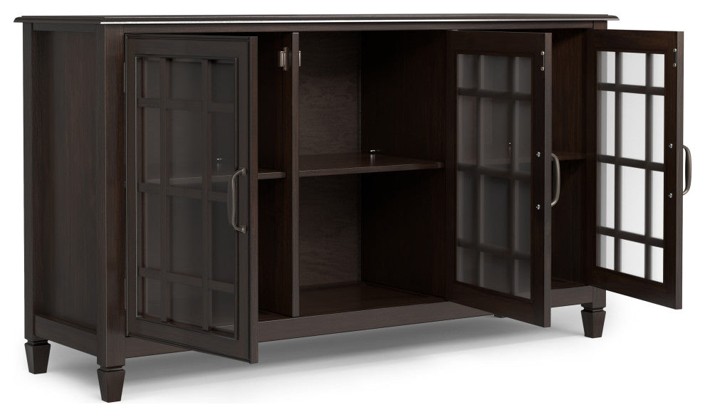 Connaught SOLID WOOD Wide Storage Cabinet Buffet, Chestnut Brown