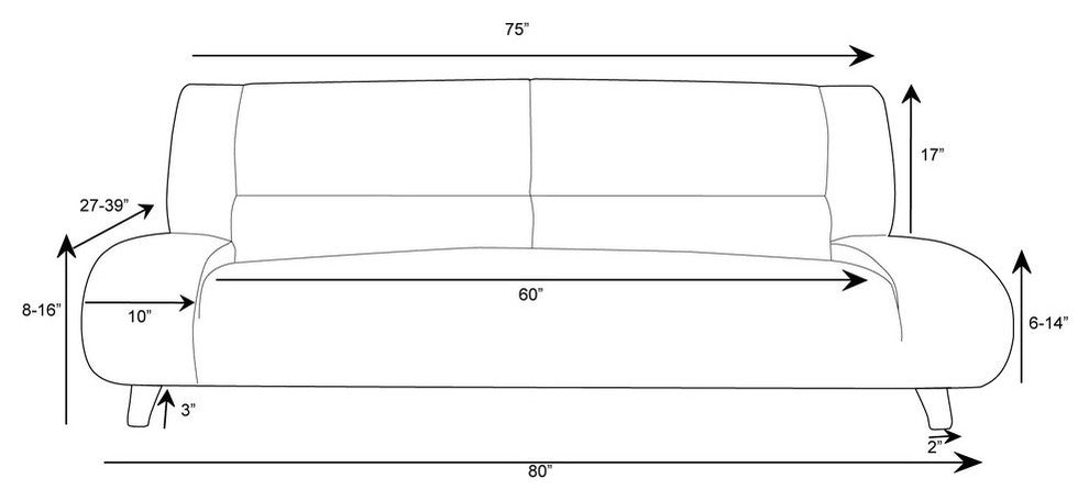 Modern Aspen White Microfiber Leather Sofa