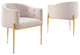 Savour Tufted Performance Velvet Accent Chairs Set of 2 Pink