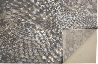 Weave & Wander Aurelian Abstract Feather Rug, Blue/Silver, 6'7"x9'6"