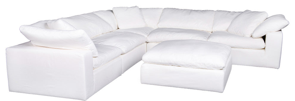 First of A Kind Clay Modular Sectional Livesmart Fabric White