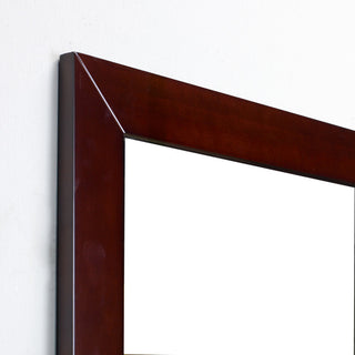 Eviva New York Bathroom Vanity Mirror Full Frame Teak, Dark Brown Wall Mount
