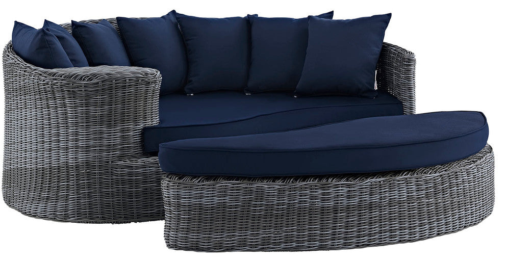 Canvas Navy Summon Outdoor Patio Sunbrella Daybed