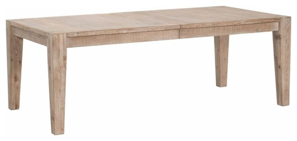 Maklaine Extendable Dining Table in Smoke Gray and Brushed Gold