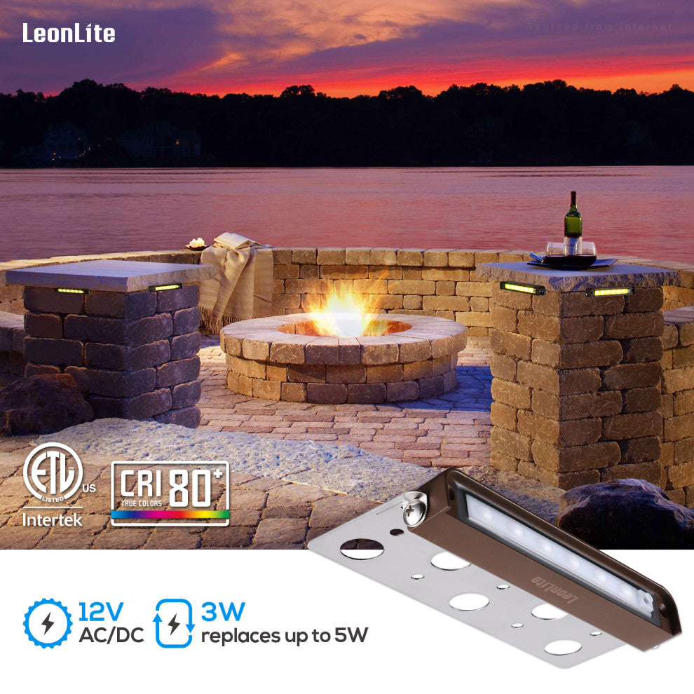 24-Pack 7"LED RGB Hardscape Lights, 270 degree Swivel Retaining Wall Lighting