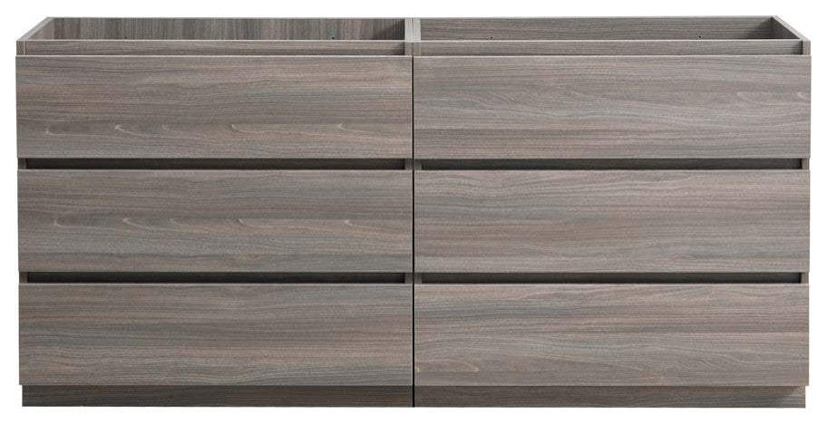 Fresca Lazzaro 60" Gray Wood Double Sink Cabinet