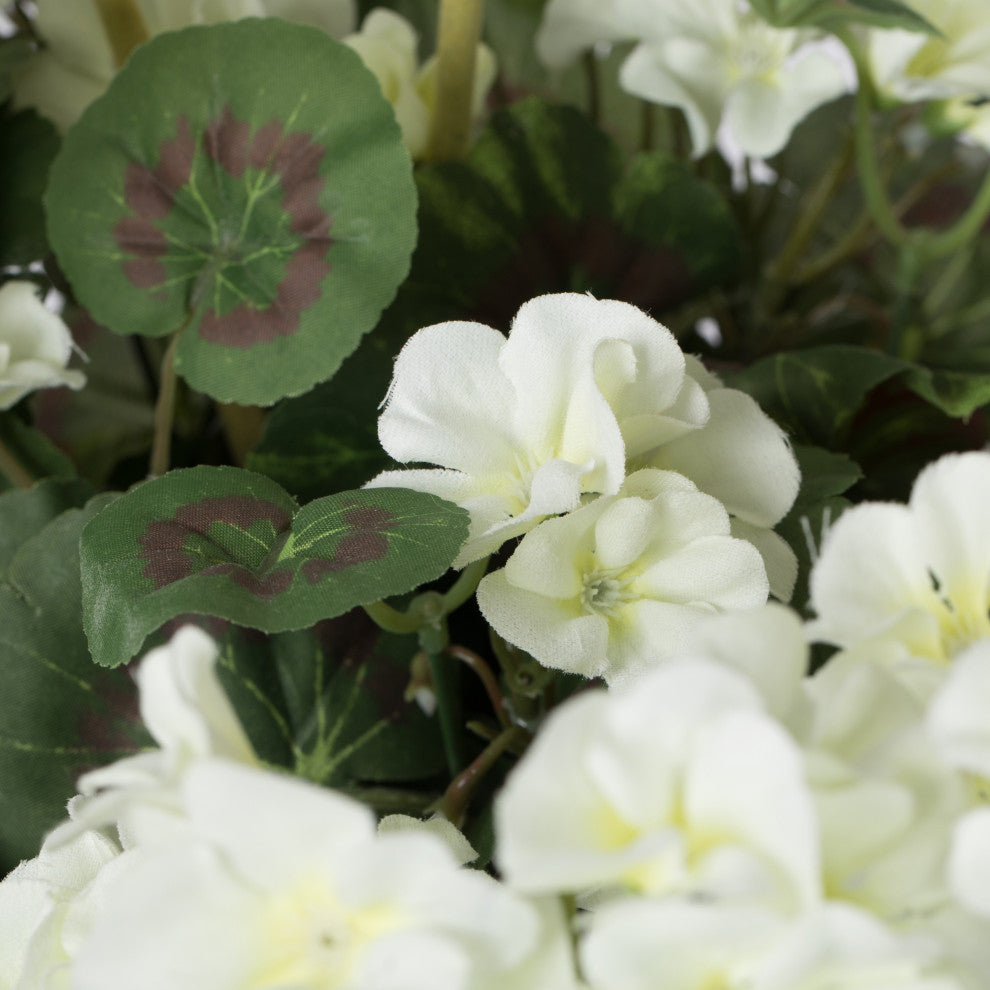 Vickerman 20" Artificial Geranium Bush, 4 per Pack., White
