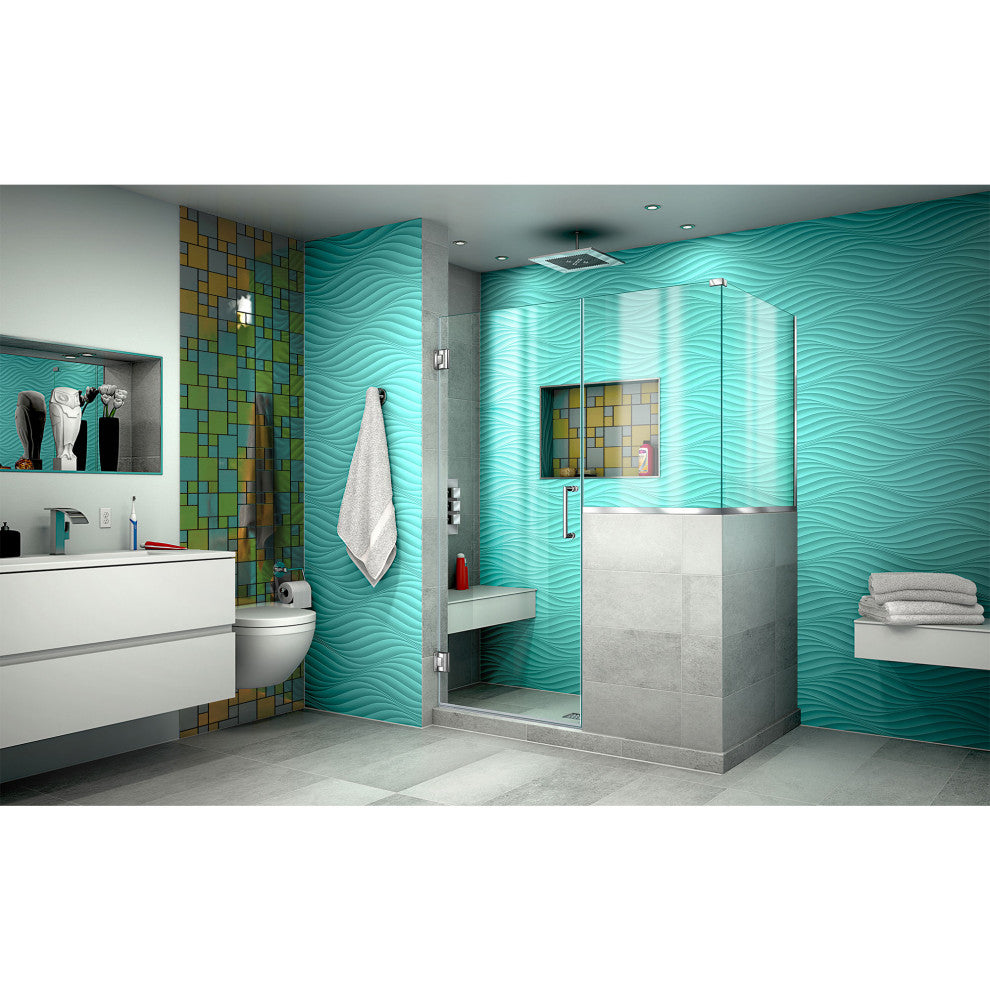 Unidoor Plus 48"x36.38" Shower Enclosure, Chrome