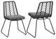 Azlee Outdoor Wicker Dining Chairs With Cushions, Set of 2, Gray